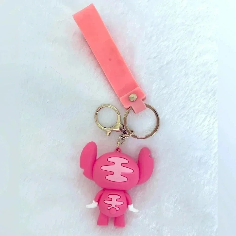 Stitch Angel Cartoon Character 3D Silicone Charm Keychain